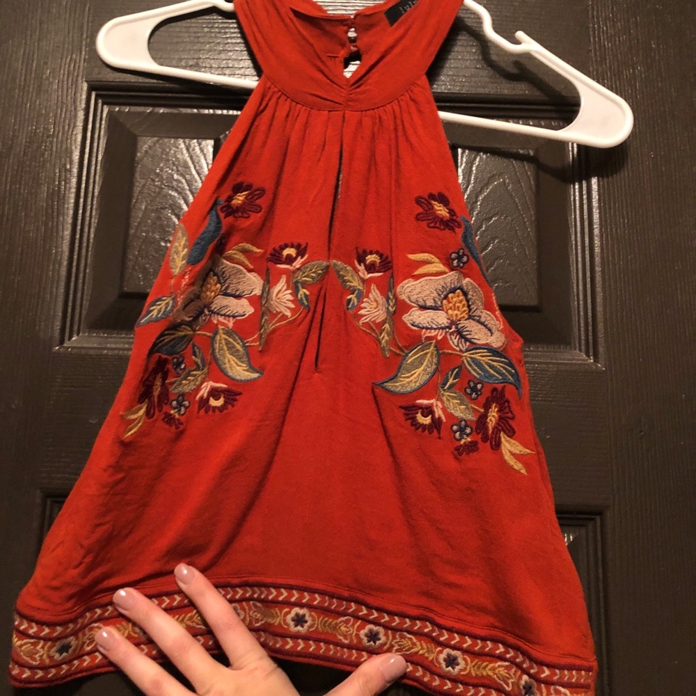 Floral Embroidered Halter Top